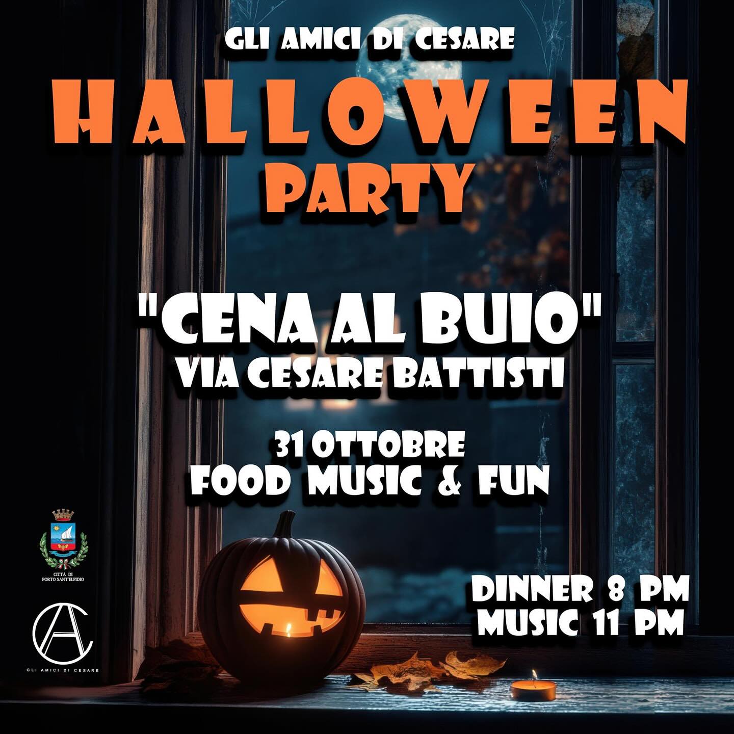 Cena al buio dolcetti e musica live